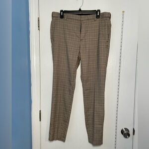 H&M‎ Skinny Fit Brown Gray Taupe Glen Plaid Dress Pants Size 34​